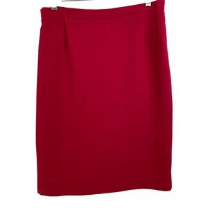 Vintage Womens Size 12 Red Straight Pencil Knee Length Skirt